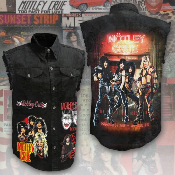 Mötley Crüe 3D Lightweight Sleeveless Denim Shirt - ANHNV 5835