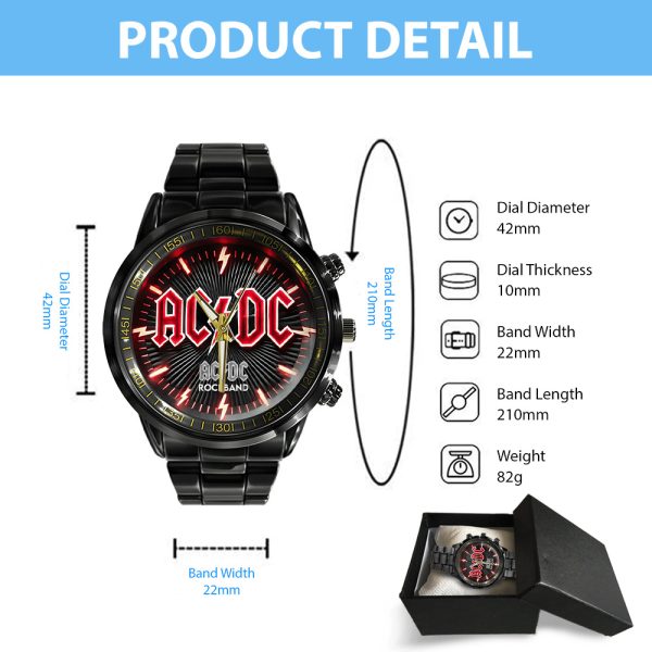 Rock Music Black Stainless Steel Watch - ANHNV 5862