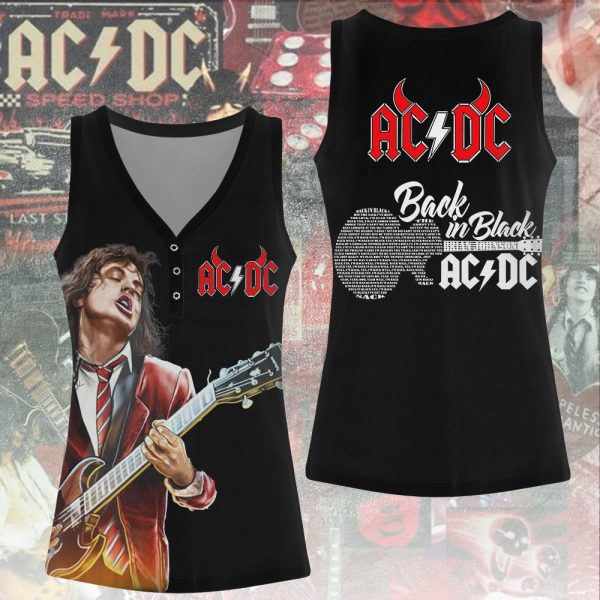 Rock Music Women V-Neck Ribbed Tank Top - ANHNV 5916