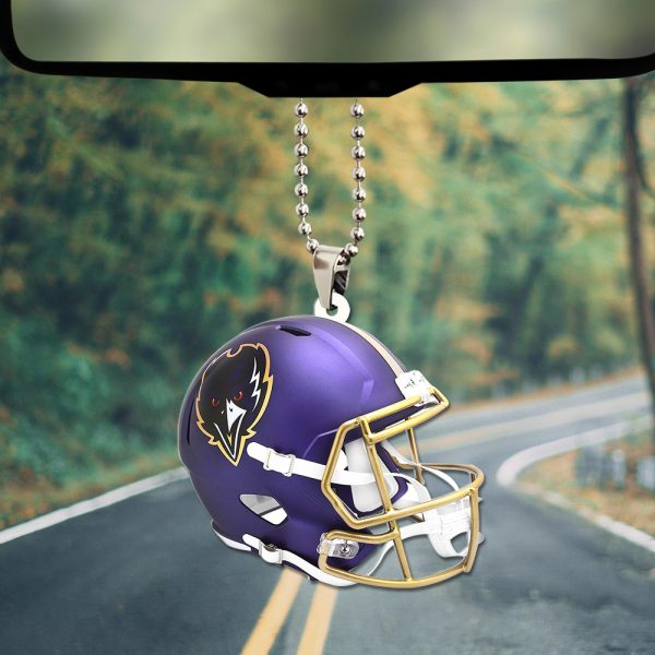 Baltimore Ravens Custom Shape 2-sided Acrylic Car Ornament - TANTN 10362
