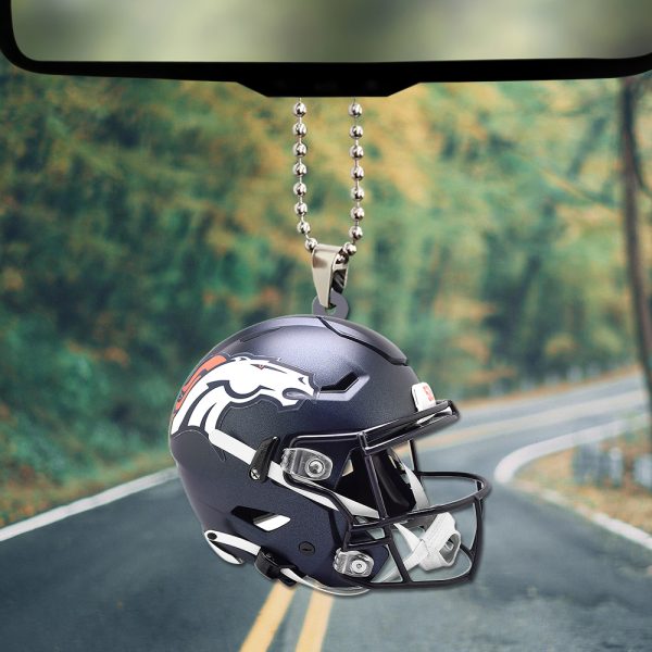 Denver Broncos Custom Shape 2-sided Acrylic Car Ornament - TANTN 10417