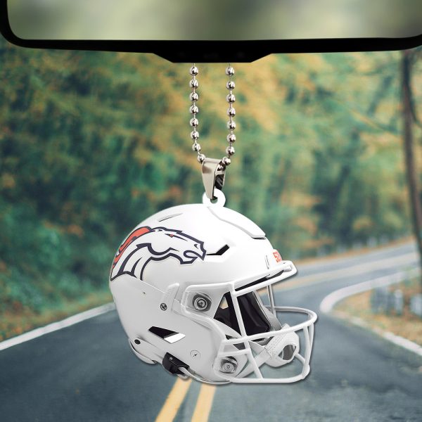 Denver Broncos Custom Shape 2-sided Acrylic Car Ornament - TANTN 10418