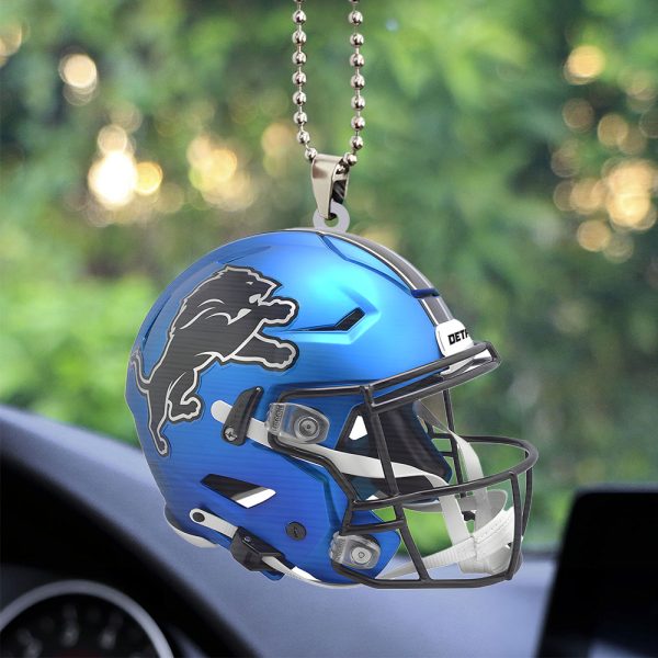 Detroit Lions Custom Shape 2-sided Acrylic Car Ornament - TANTN 10353
