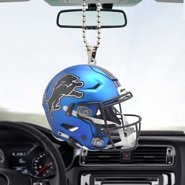 Detroit Lions Custom Shape 2-sided Acrylic Car Ornament - TANTN 10353