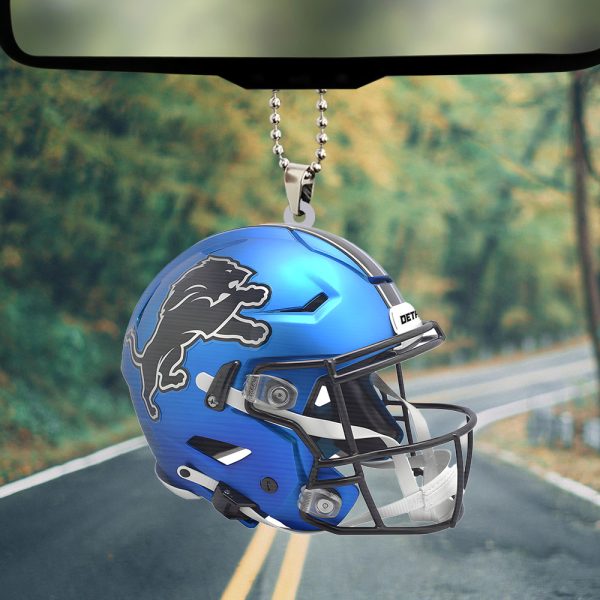 Detroit Lions Custom Shape 2-sided Acrylic Car Ornament - TANTN 10353