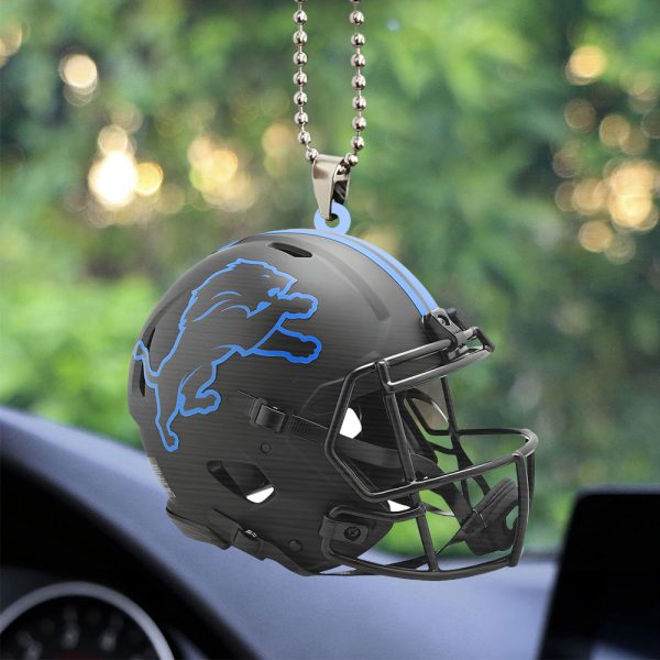 Detroit Lions Custom Shape 2-sided Acrylic Car Ornament - TANTN 10354