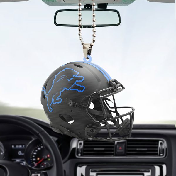 Detroit Lions Custom Shape 2-sided Acrylic Car Ornament - TANTN 10354