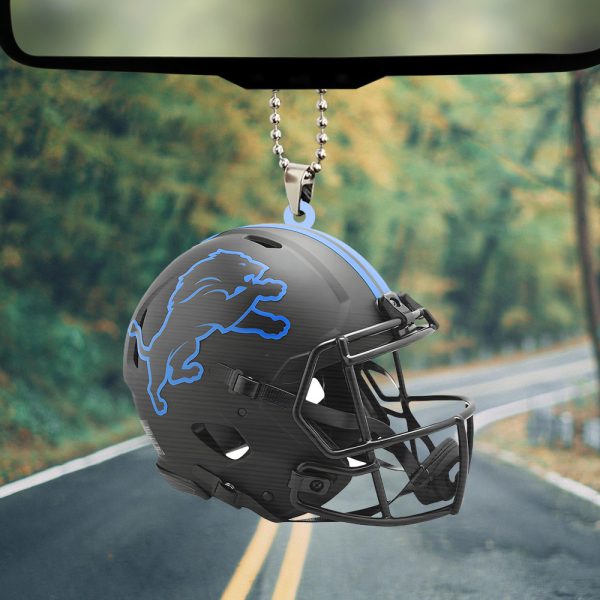 Detroit Lions Custom Shape 2-sided Acrylic Car Ornament - TANTN 10354