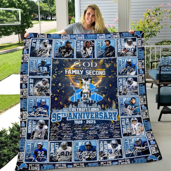 Detroit Lions Quilt Blanket - TANTN 10409