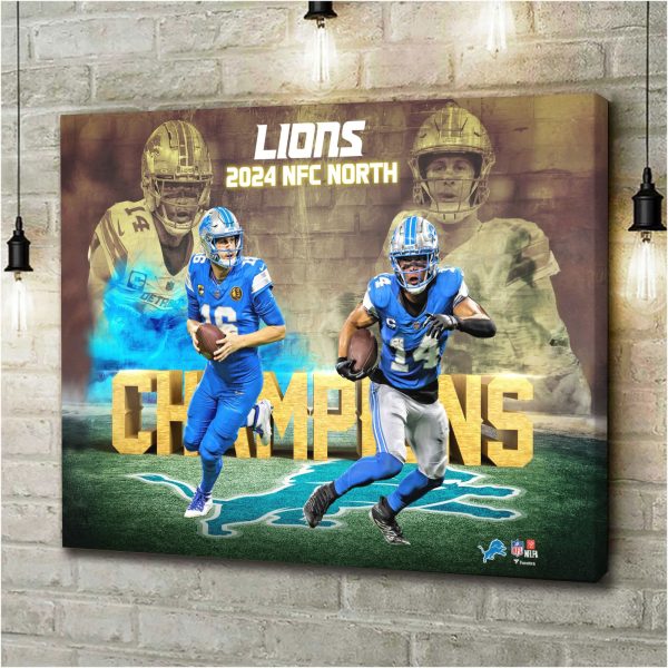 Detroit Lions Rectangle Canvas With Inner Frame - VANDH 4143