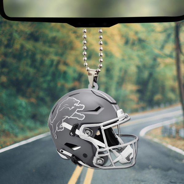 Detroit Lions Custom Shape 2-sided Acrylic Car Ornament - TANTN 10403