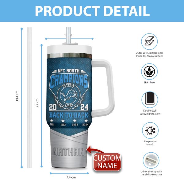 Personalized Detroit Lions 40oz Stanley Tumbler - HOATT 7923