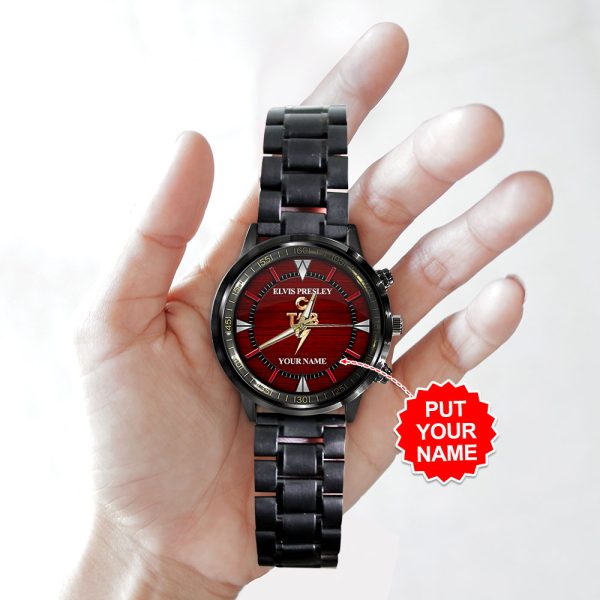 Personalized Elvis Presley Black Stainless Steel Watch - HOATT 7847