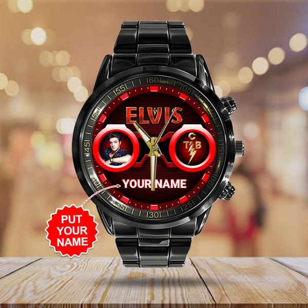 Personalized Elvis Presley Black Stainless Steel Watch - HOATT 7850