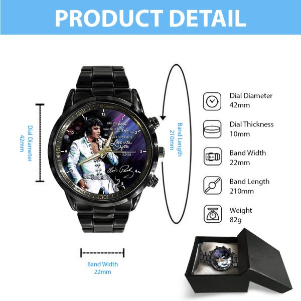 Elvis Presley Black Stainless Steel Watch - HOATT 7997
