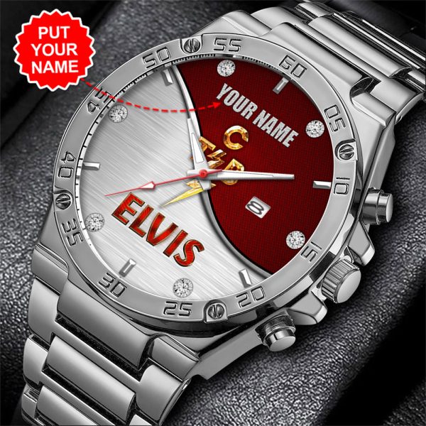 Personalized Elvis Presley Gentleman Stainless Steel Watch - HOATT 7830