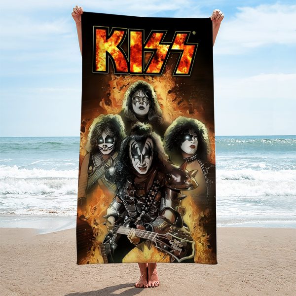 Kiss Band Rectangle Beach Towel - HOATT 7825