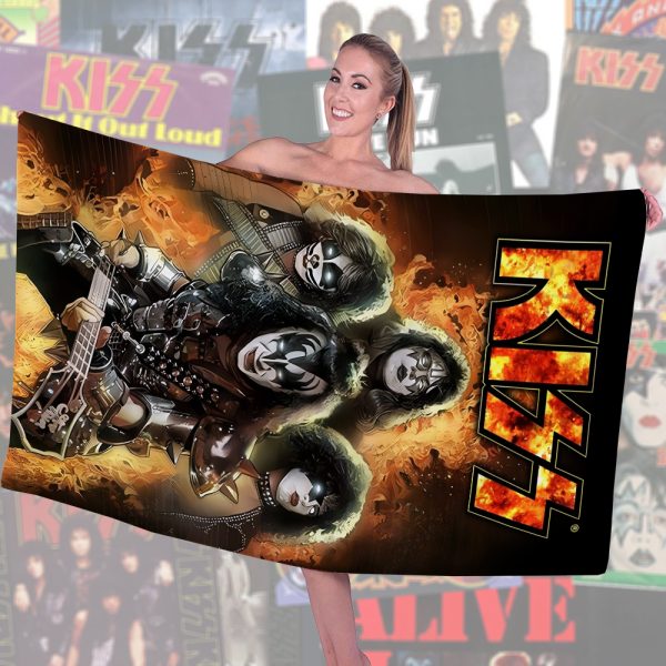 Kiss Band Rectangle Beach Towel - HOATT 7825