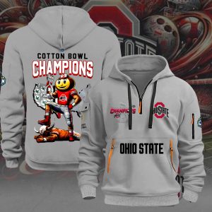Ohio State Buckeyes Football 2D Quarter Zip Hoodie - MAITM 9596