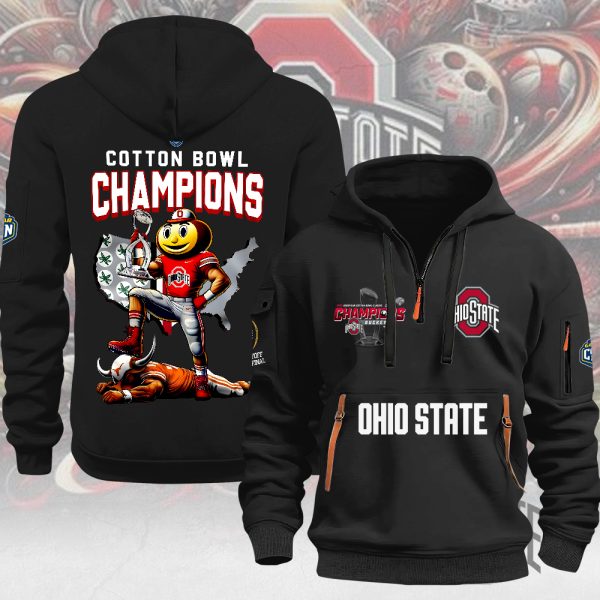 Ohio State Buckeyes Football 2D Quarter Zip Hoodie - MAITM 9596