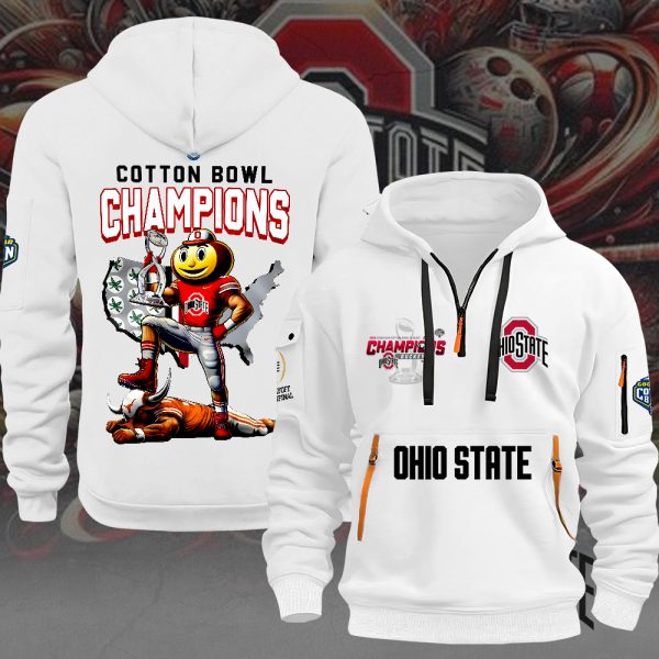 Ohio State Buckeyes Football 2D Quarter Zip Hoodie - MAITM 9596