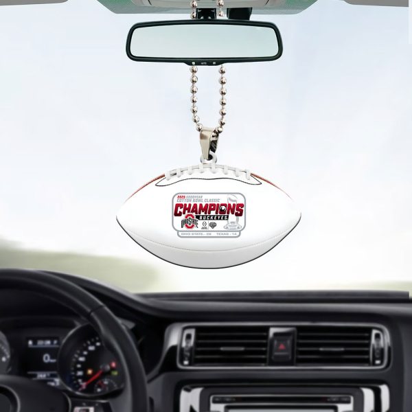 Ohio State Buckeyes Football Custom Shape 2-sided Acrylic Car Ornament - MAITM 9582