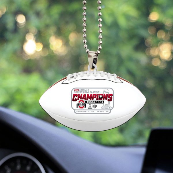 Ohio State Buckeyes Football Custom Shape 2-sided Acrylic Car Ornament - MAITM 9582