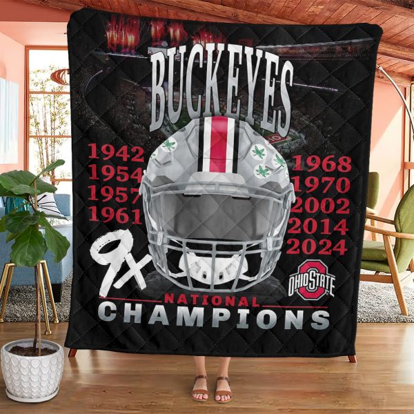 Ohio State Buckeyes Football Quilt Blanket - MAITM 9690