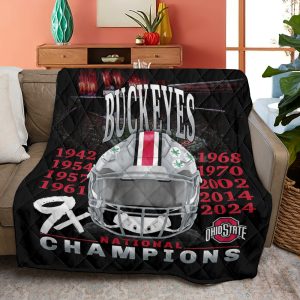 Ohio State Buckeyes Football Quilt Blanket - MAITM 9690
