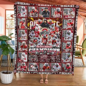 Ohio State Buckeyes Football Quilt Blanket - TANTN 10625