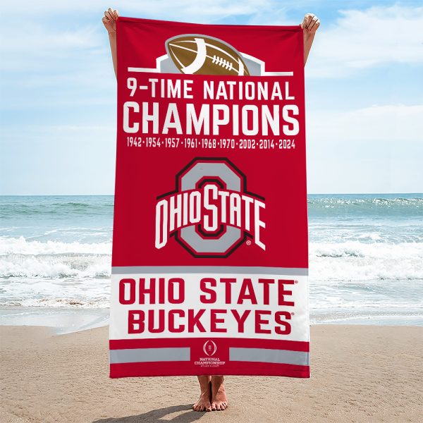 Ohio State Buckeyes Football Rectangle Beach Towel - MAITM 9683