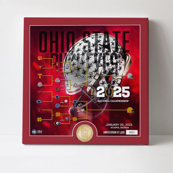 Ohio State Buckeyes Football Square Canvas With Inner Frame - MAITM 9600