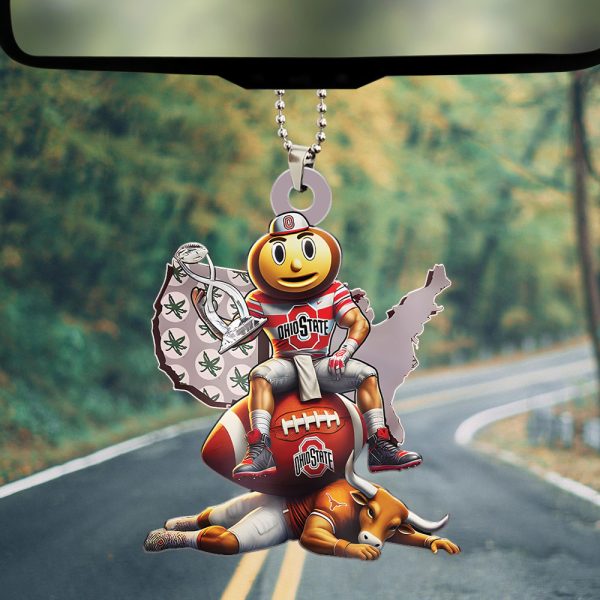 Ohio State Buckeyes Football Custom Shape 2-sided Acrylic Car Ornament - HOATT 8068