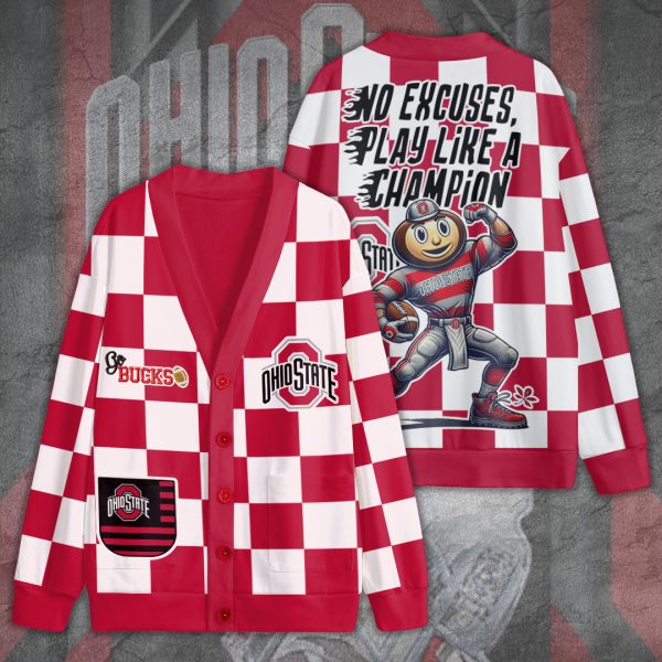 Ohio State Buckeyes Football Unisex Knitted Cardigan - TANTN 10540