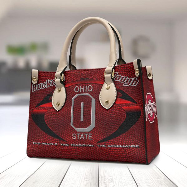 Ohio State Buckeyes Football Leather HandBag - VANDH 4209