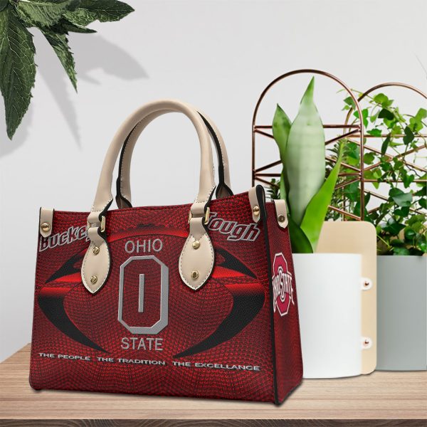 Ohio State Buckeyes Football Leather HandBag - VANDH 4209