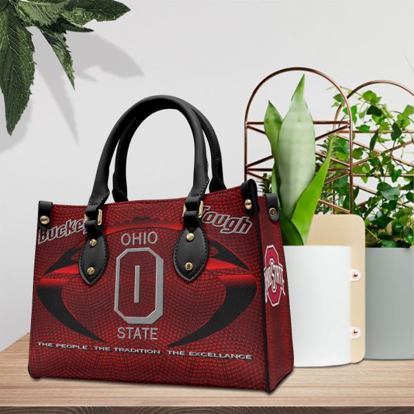 Ohio State Buckeyes Football Leather HandBag - VANDH 4209