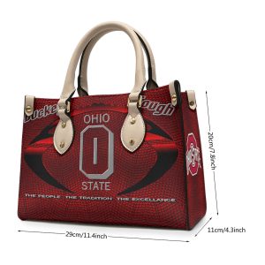 Ohio State Buckeyes Football Leather HandBag - VANDH 4209