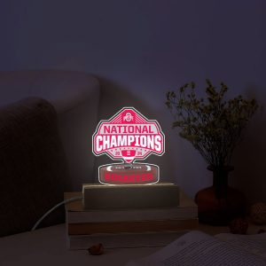 Ohio State Buckeyes Football Led Light with Wooden Base (7 Colors) - HOATT 8117