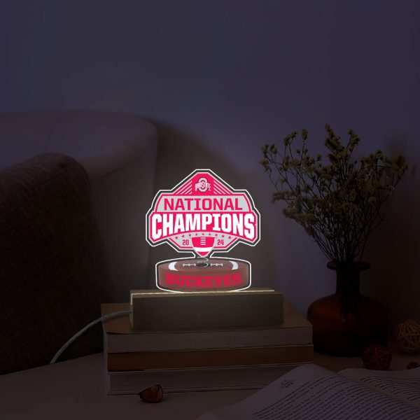Ohio State Buckeyes Football Led Light with Wooden Base (7 Colors) - HOATT 8117