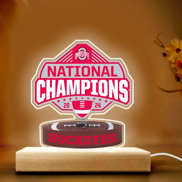 Ohio State Buckeyes Football Led Light with Wooden Base (7 Colors) - HOATT 8117