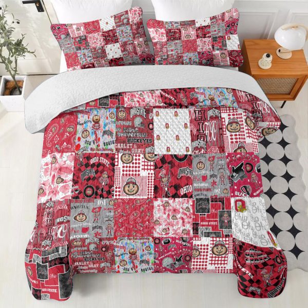 Ohio State Buckeyes Football Quilt Bedding Set - HOATT 8041