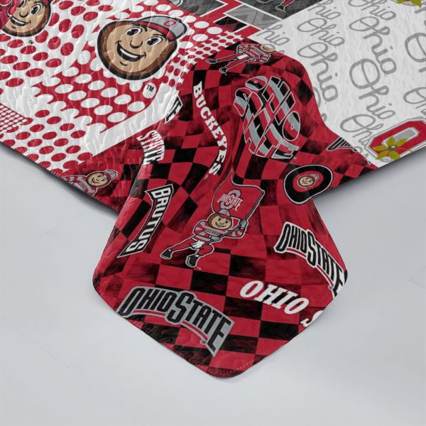 Ohio State Buckeyes Football Quilt Bedding Set - HOATT 8041