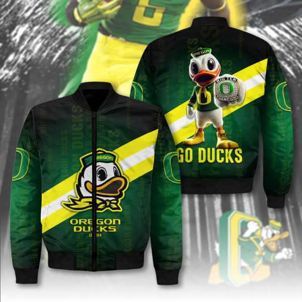 Oregon Ducks Football 3D Bomber Jacket - HOATT 8043