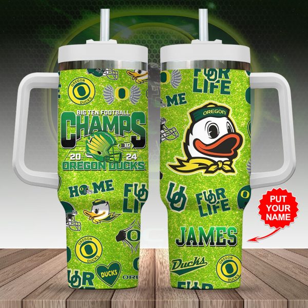 Personalized Oregon Ducks Football 40oz Stanley Tumbler - VANDH 4189