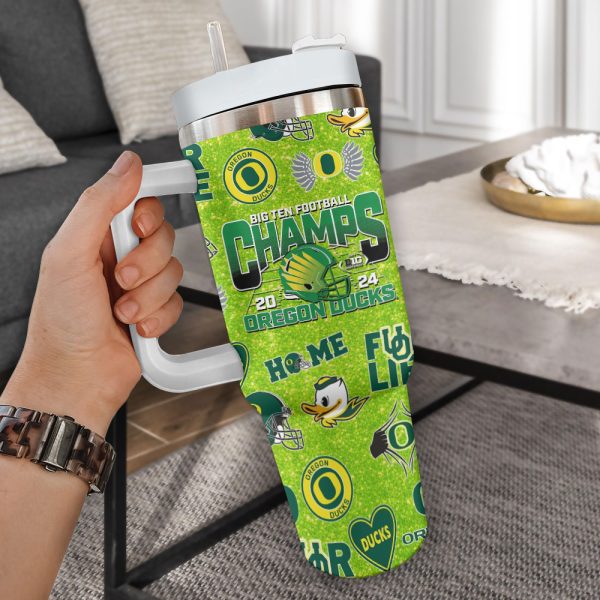 Personalized Oregon Ducks Football 40oz Stanley Tumbler - VANDH 4189
