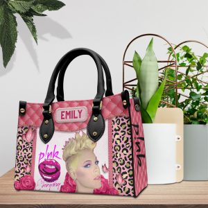 Personalized P!NK Leather HandBag - VANDH 4208