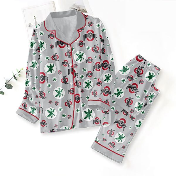 Ohio State Buckeyes Football Button Down Pajamas Set – MAITM 10009