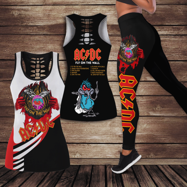 Rock Music Hollow Tank Top Leggings - ANHNV 6061