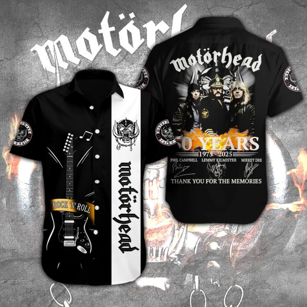 Motörhead Band Short Sleeve Dress Shirt – ANHNV 6095